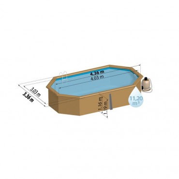Piscine Sunbay Grenade 4,36 x 3,36 x 1,19 m