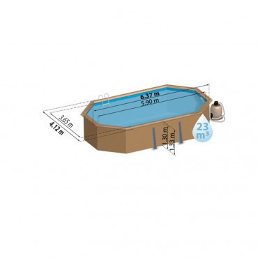 Piscine Sunbay Safran 6,37 x 4,12 x 1,33 m