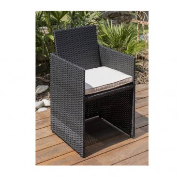 Ensemble de jardin encastrable 4 places plateau en aluminium