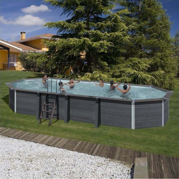 Piscine hors sol composite 8,04 x 3,86x 1,24m