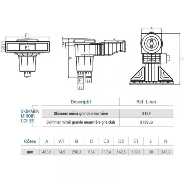 Skimmer Hayward miroir grande meurtrière Home Piscine Home Piscine