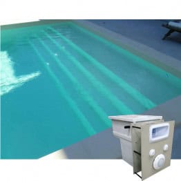 Piscine Polybloc avec mur filtrant et escalier