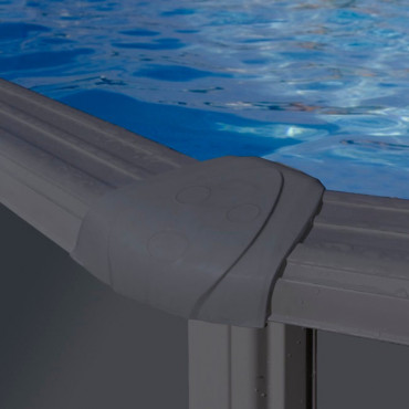 Kit piscine hors sol acier ovale Louko avec renforts apparents