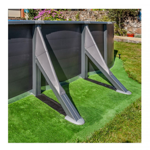 Kit piscine hors sol acier ovale Louko avec renforts apparents