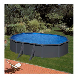 Kit piscine hors sol acier ovale Juni avec renforts apparents