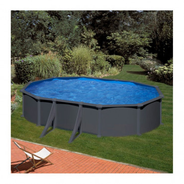 Kit piscine hors sol acier ovale Juni avec renforts apparents