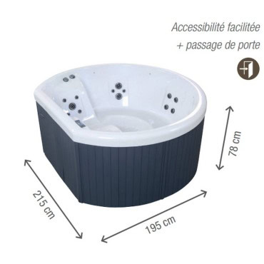 Spa rigide Netspa Halfmoon Wave dimensions