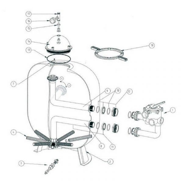 8. Diffuseur inferieur pour filtre Triton TR140