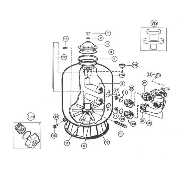 Eclaté filtre à sable Hayward Pro Side