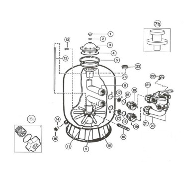 Eclaté filtre à sable Hayward Pro Side