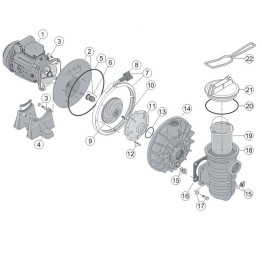 Vis et rondelles diffuseur pompe STA RITE 5P2R / S5P2R 2