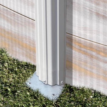 Kit piscine hors sol acier ronde Finlandia aspect bois blanc