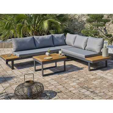 Salon de jardin Miyako 5 personnes gris