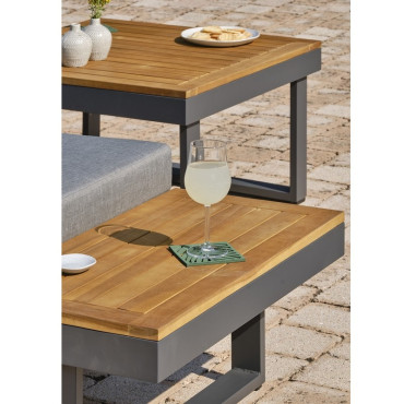 Salon de jardin Miyako 5 personnes gris