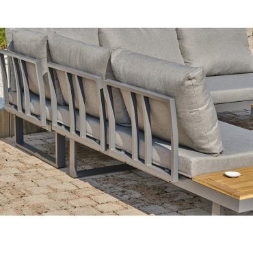 Salon de jardin Miyako 5 personnes gris