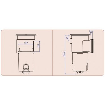 Schéma 1 du Skimmer AQUAREVA petite meurtrière sans extension