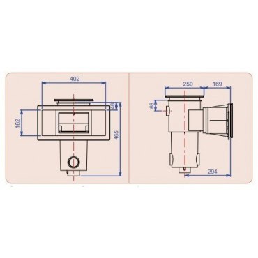 Schéma 1 du Skimmer AQUAREVA grande meurtrière standard