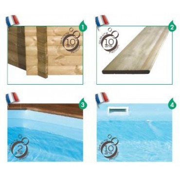 Piscine TROPIC octogonale bois 4,14m x 1,20m