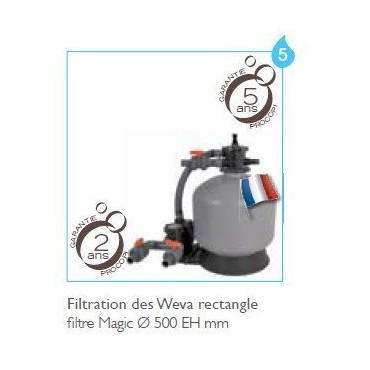 Piscine WEVA rectangulaire 6,54m x 3,54m x 1,33m