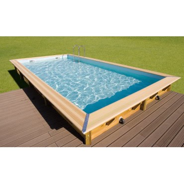 Piscine Linéa 650 x 350 x 140 cm liner bleu