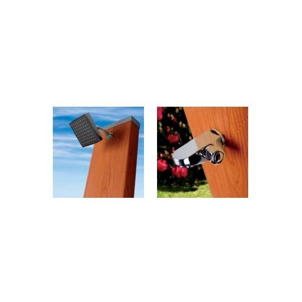 Douche solaire 32L aspect bois carrée RP