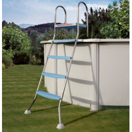 Echelle piscine hors-sol en inox avec plateforme - 1 2