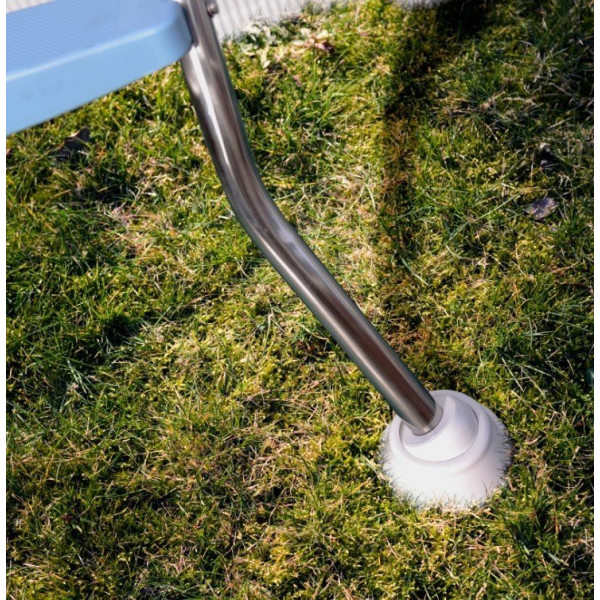 Pied de l'échelle piscine hors-sol en inox avec plateforme - 4