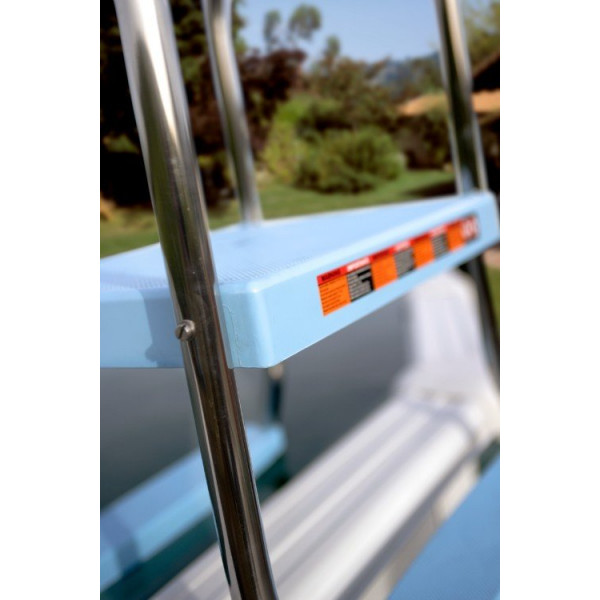 Echelle piscine hors-sol en inox avec plateforme - 5