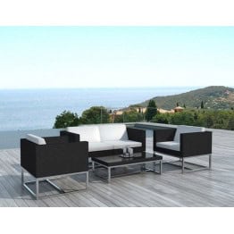 Salon de jardin résine tressée et aluminium 2