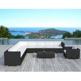 Salon de jardin en résine tressée-vue face