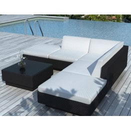 Salon de jardin en résine tressée 4/5 places-1 2