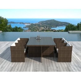 Ensemble de jardin en résine tressée Hawaï