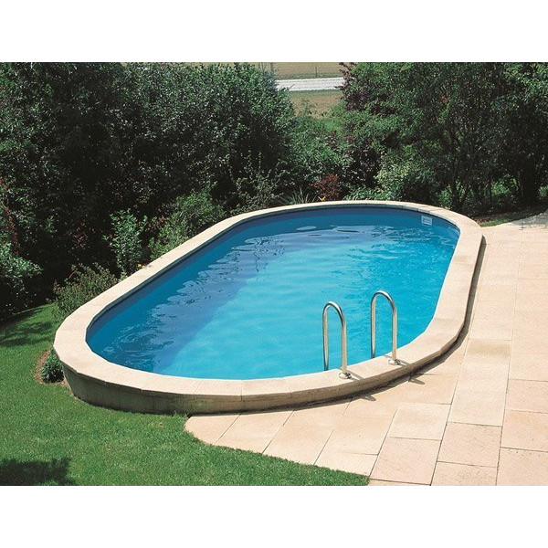 Kit piscine enterrée ovale avec filtre à sable H120cm