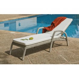 Bain de soleil Ainoa en résine tressée écru - 1 2