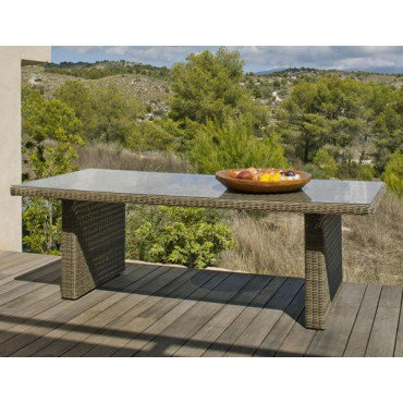 Table de jardin AMELIA 230 en résine tressée - 1