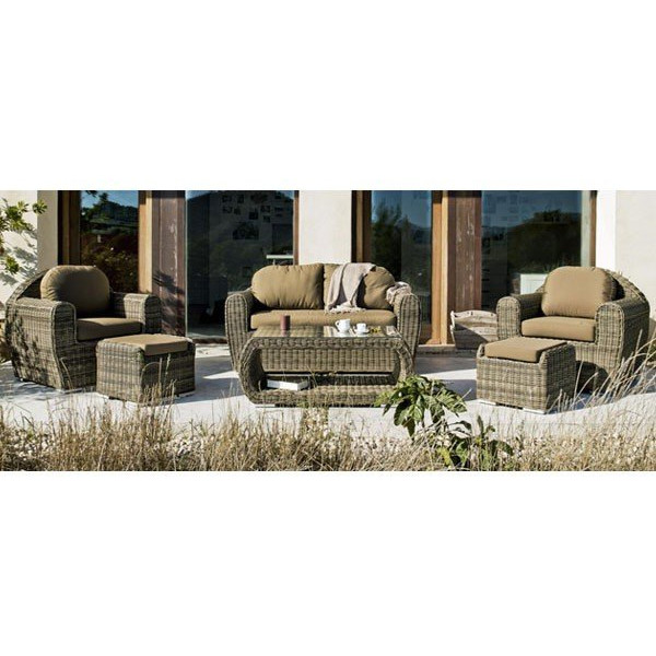 Salon de jardin Borsalino 9 en résine tressée - 1