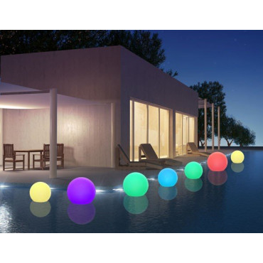 Boule lumineuse flottante LED multicolore nomade