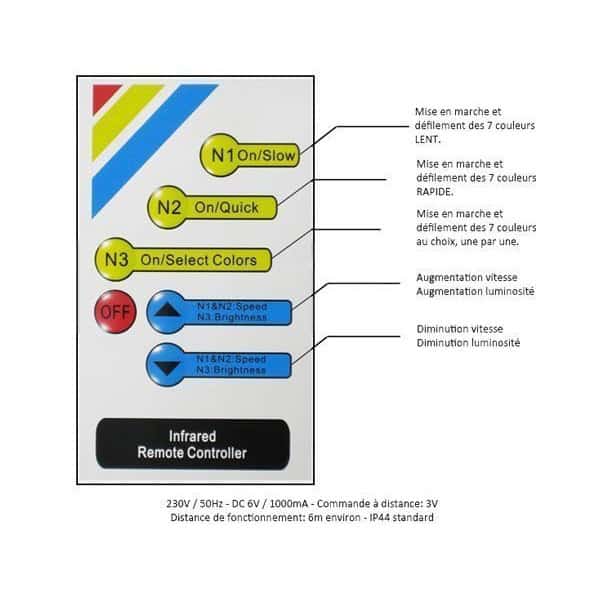 Cube lumineux multicolore sur secteur - 7