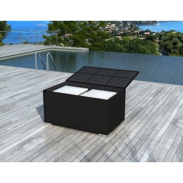 Coffre de rangement extérieur en résine tressée - 1