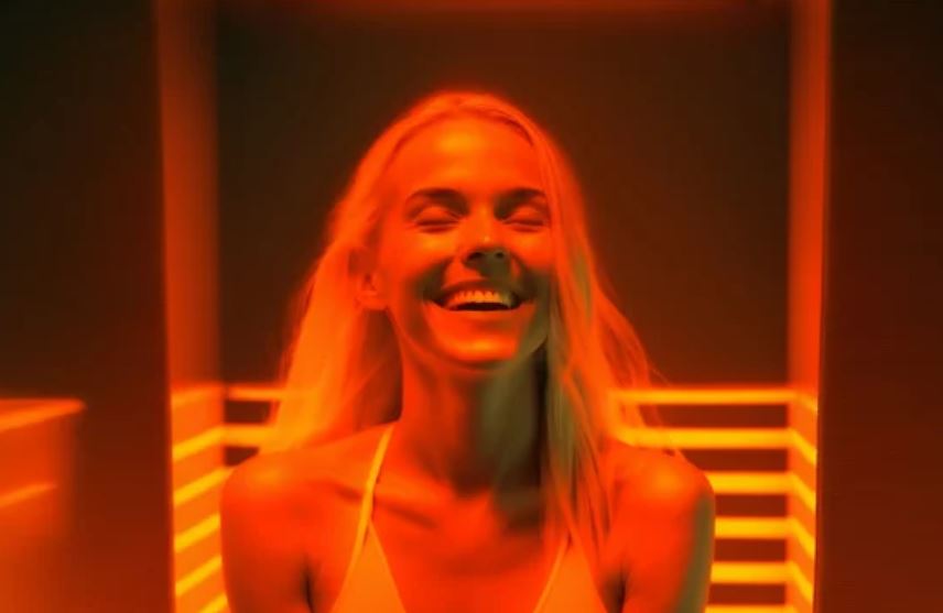 Séance de sauna infrarouge agréable