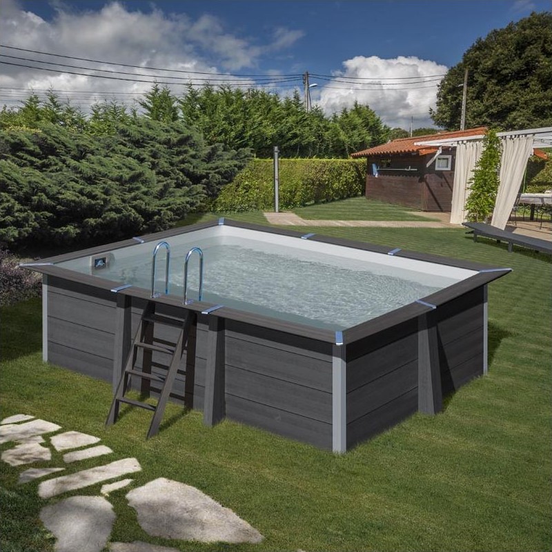 Piscine hors sol composite 4,66 x 3,26 x 1,24m