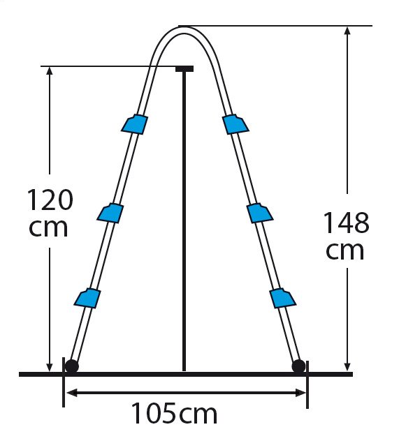 Dimensions échelle piscine hors sol standard ET1200