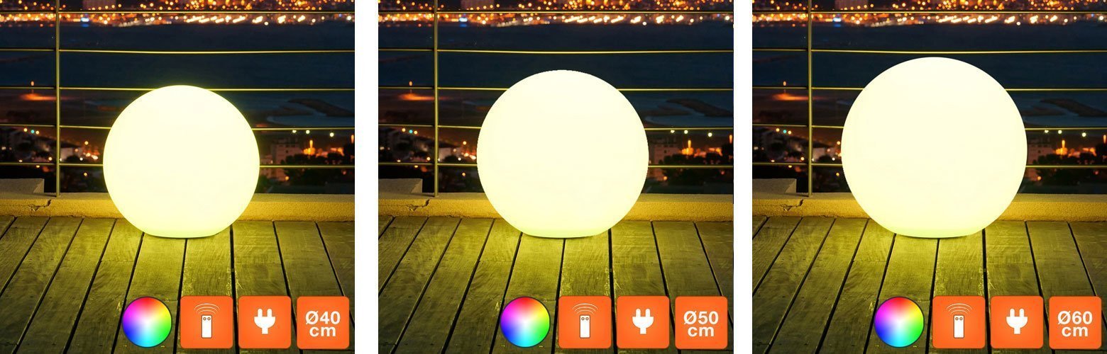 Boule lumineuse Bobby multicolore D.60cm - Led intégrée